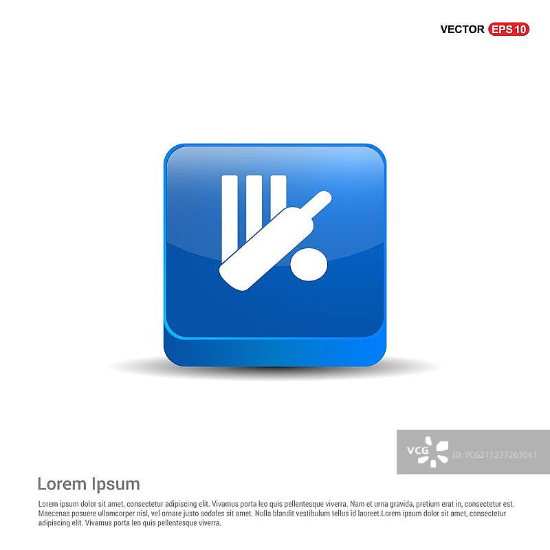 板球挡板图标 - 3D蓝色按钮图片素材