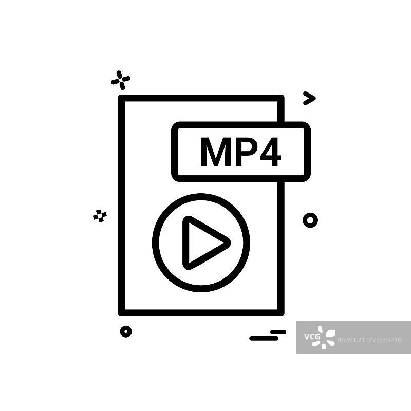 MP4文件格式图标矢量设计图片素材