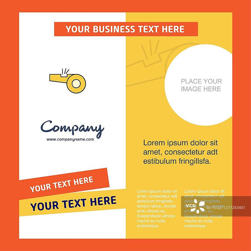 口哨公司宣传册模板。矢量商务模板图片素材