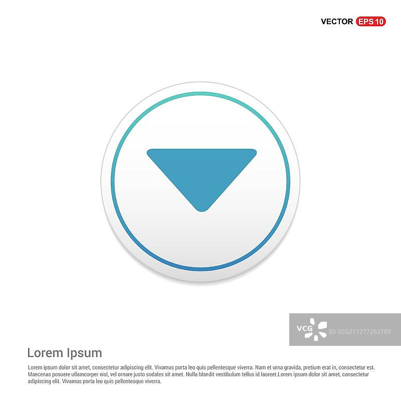 白色六边形背景向下箭头图标矢量模板图片素材