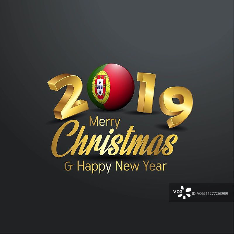 2019葡萄牙国旗圣诞节排版新年抽象庆典背景图片素材