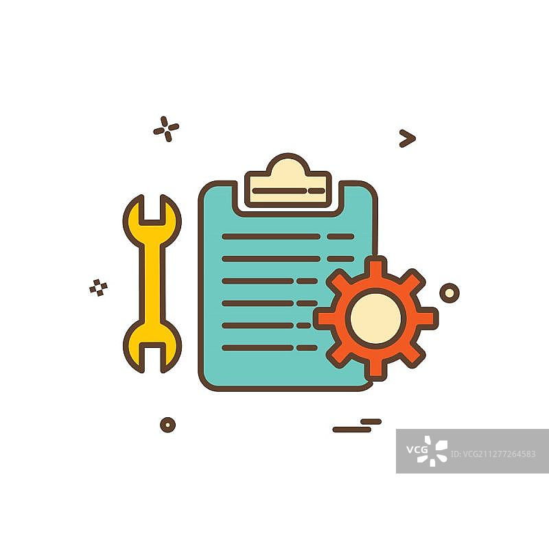 扳手设置齿轮检查列表图标矢量设计图片素材