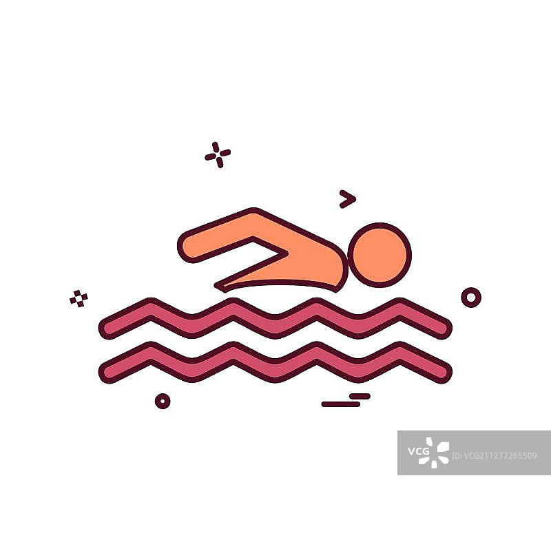 游泳图标设计矢量图片素材