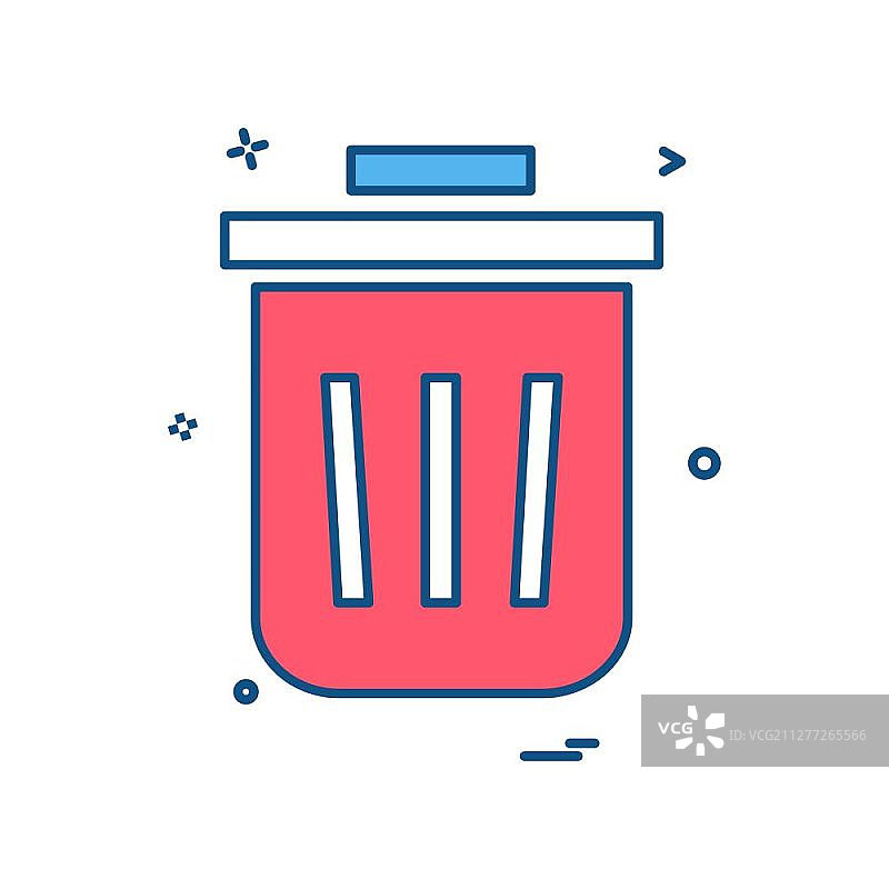 垃圾桶满垃圾回收图标矢量设计图片素材