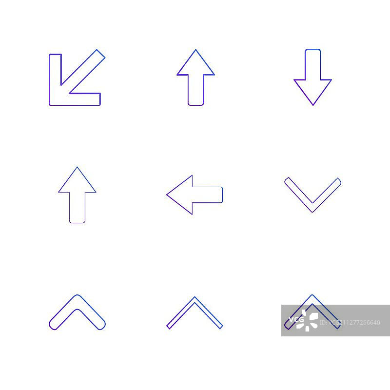 箭头方向指示图标（扁平创意风格）图片素材