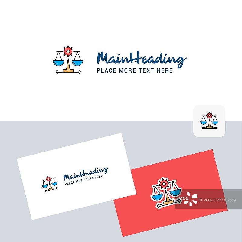 正义矢量标志，含名片模板：优雅的企业形象 - 矢量图片素材