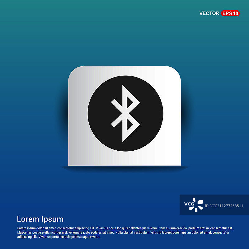 蓝牙图标 - 蓝色贴纸按钮图片素材