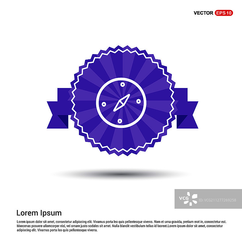 导航罗盘图标：紫色丝带banner图片素材