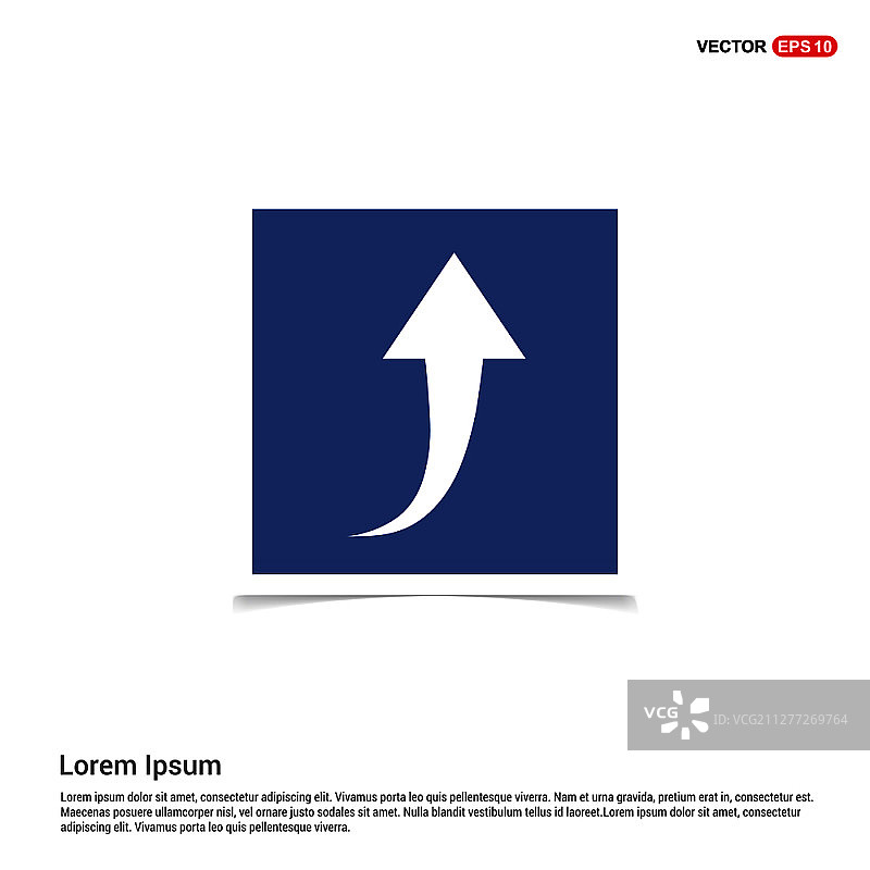 向上箭头图标蓝色相框图片素材