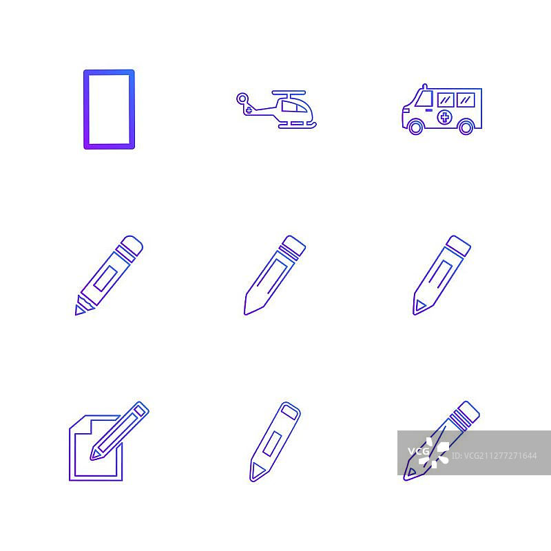 医疗、外科、工具、文具、铅笔、钢笔、学校、写作、学习、教育、学生、图标、矢量、设计、扁平、集合、风格、创意、图标图片素材