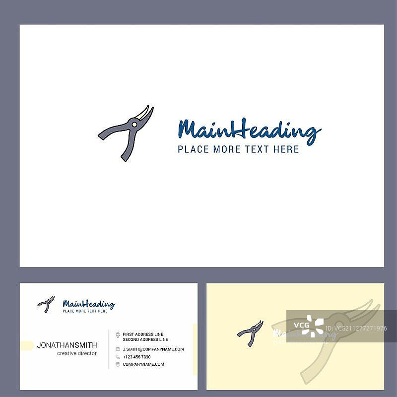 带标语的名片裁切器Logo设计矢量模板图片素材