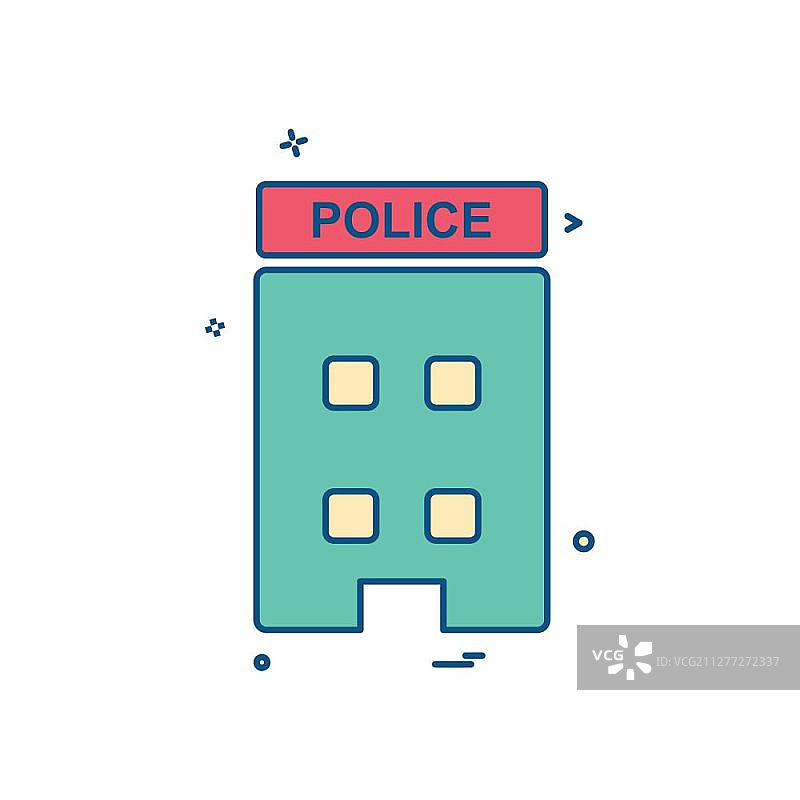 警局建筑图标矢量设计图片素材
