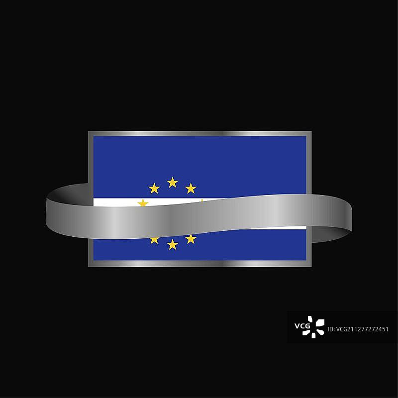 佛得角国旗丝带banner设计图片素材