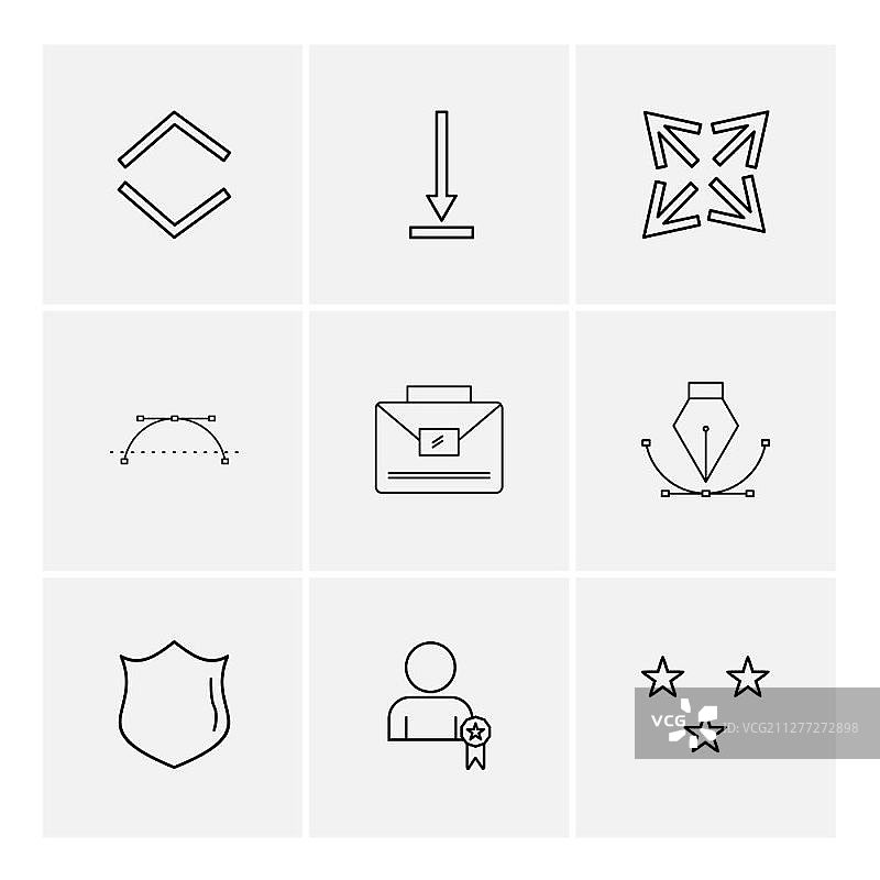 盾牌笔尖公文包箭头方向头像下载上传应用用户界面比例重置消息上下左右图标矢量设计扁平化收藏风格创意图标图片素材