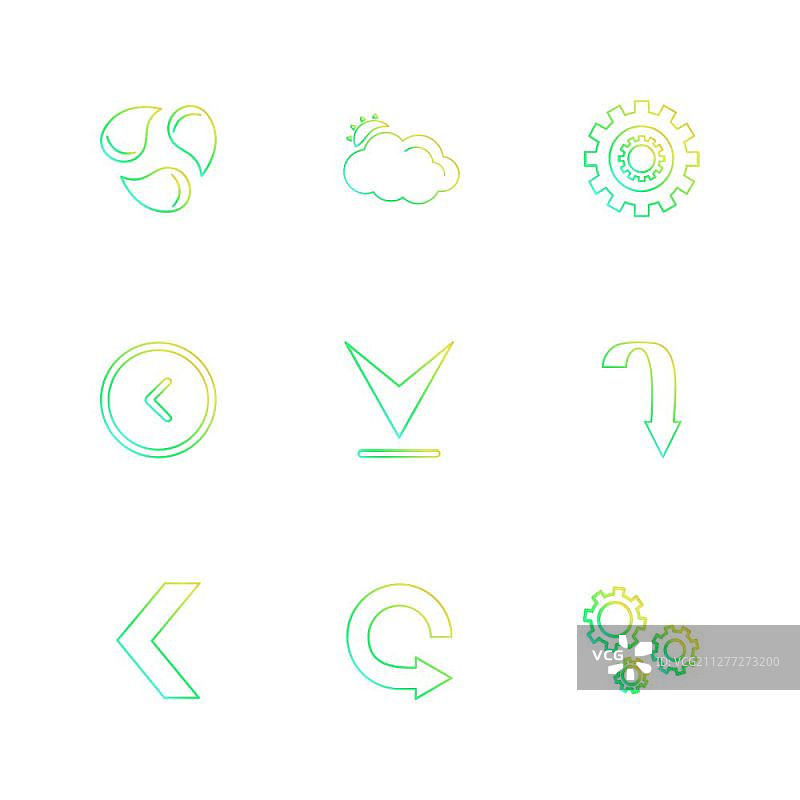 刷新、下载、后退、箭头、方向、左、右、指针、图标、矢量、设计、扁平风格、创意图标合集图片素材