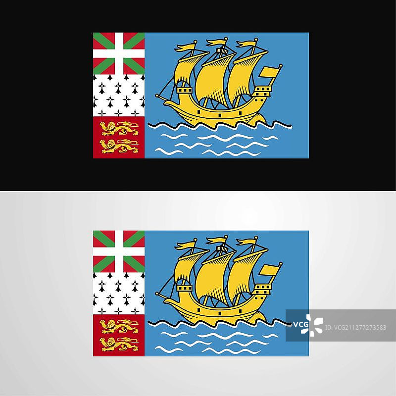 圣皮埃尔和密克隆群岛旗帜banner设计图片素材