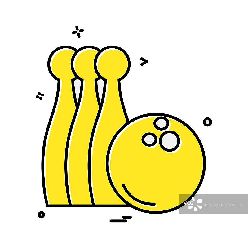 保龄球图标设计矢量图图片素材