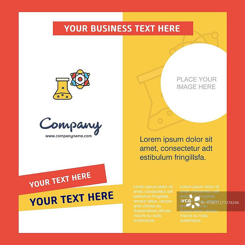 化学烧杯公司宣传册模板，矢量商务模板图片素材