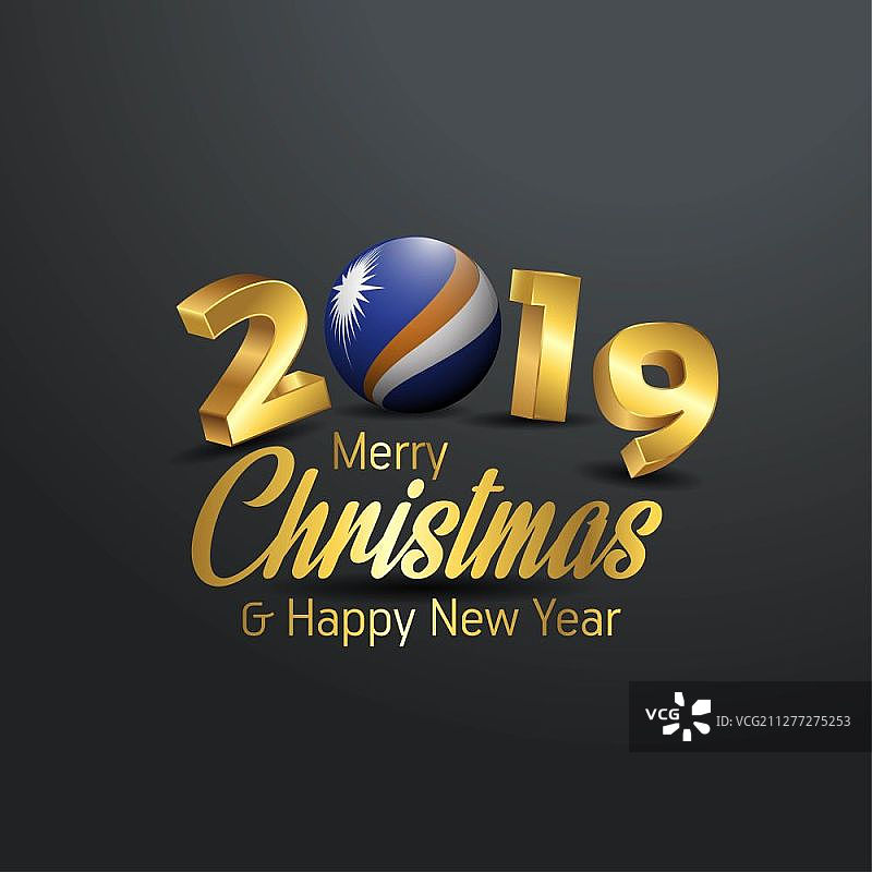 马绍尔群岛国旗2019圣诞节排版设计，新年抽象庆祝背景图片素材