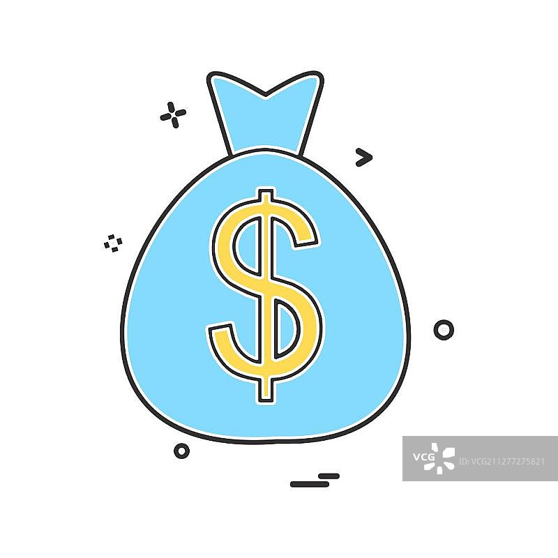 美元袋图标设计矢量图片素材