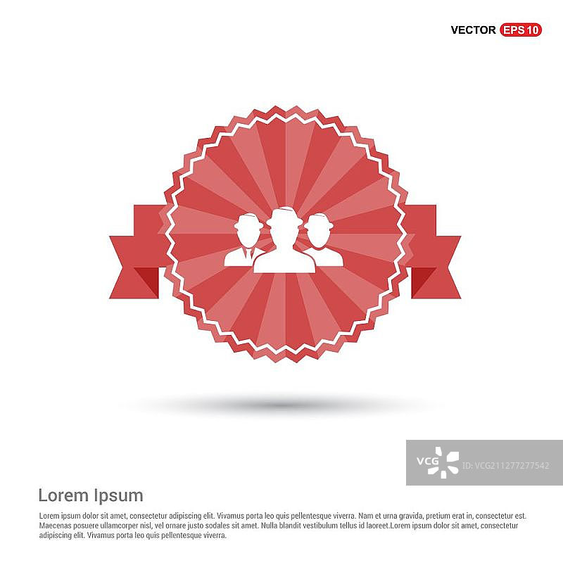 人群图标——红色横幅图片素材