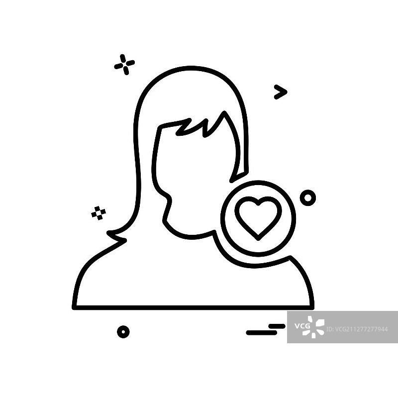 女性头像图标设计矢量图图片素材