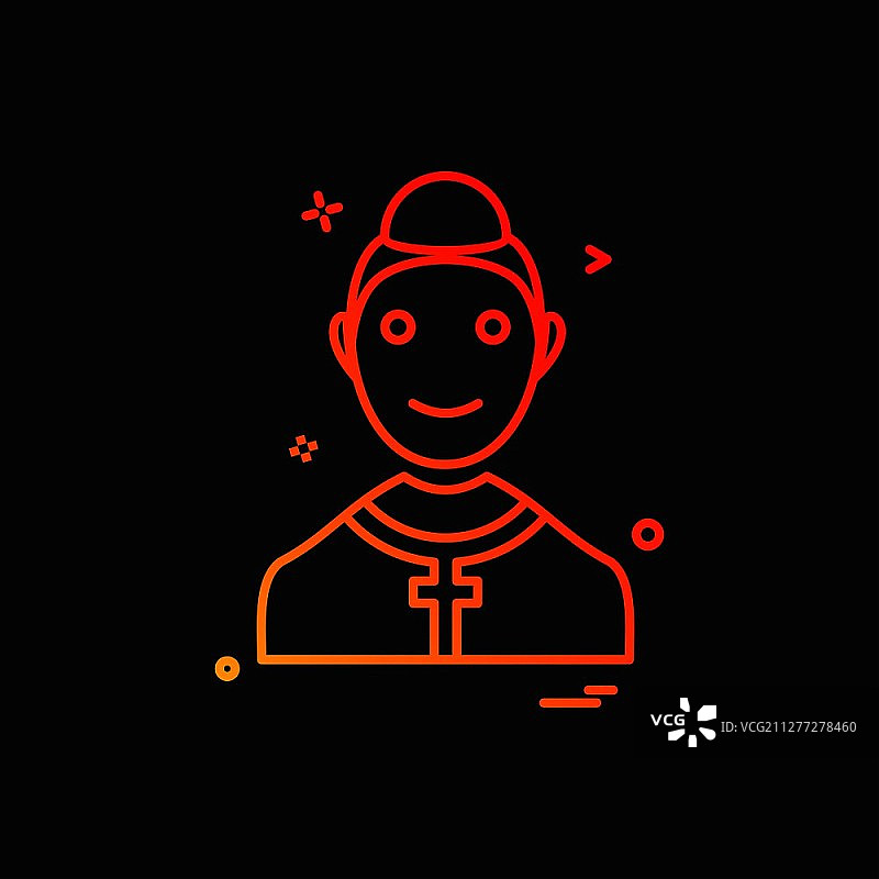 基督教神父牧师图标矢量设计图片素材