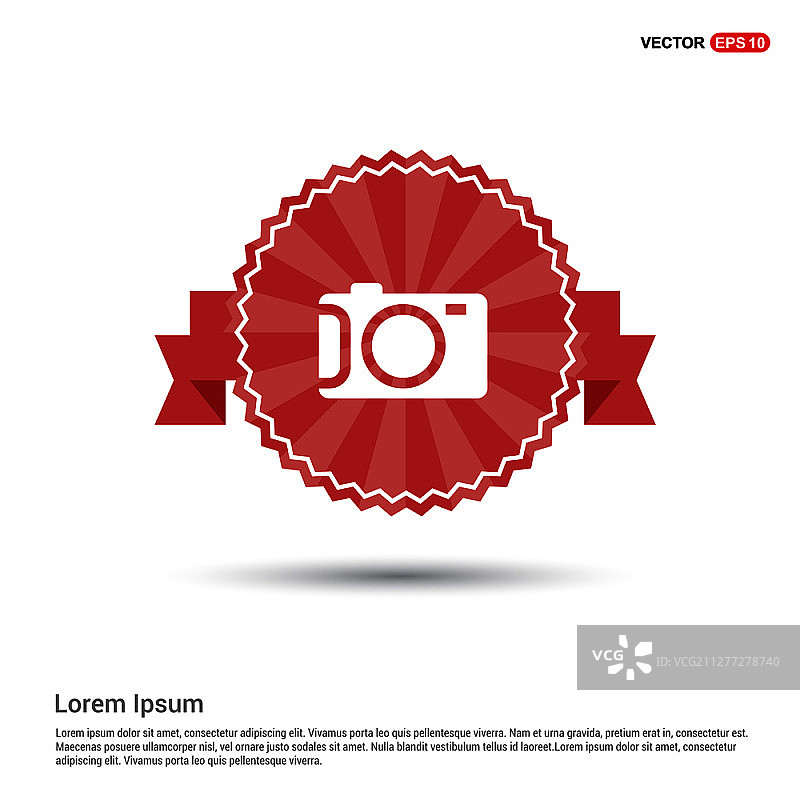 相机图标 - 红色缎带banner图片素材