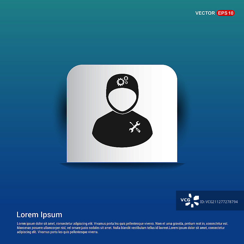 工程师图标 - 蓝色贴纸按钮图片素材