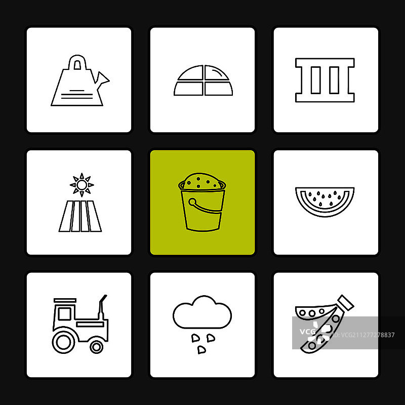 农业乡村主题扁平风格图标素材图片素材