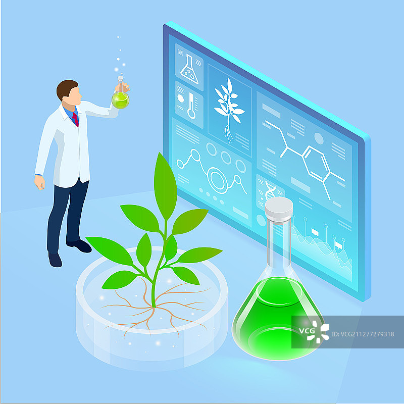2.5D实验室探索概念设计图片素材