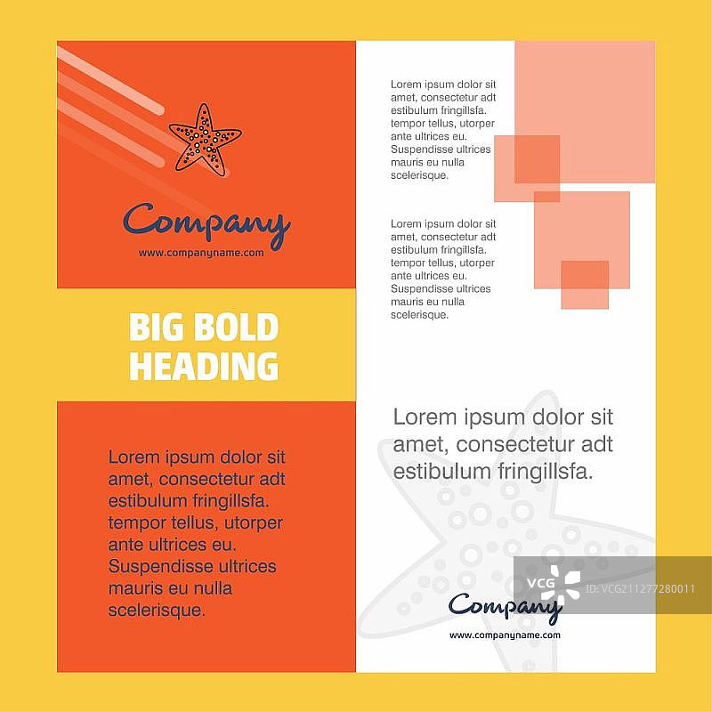 海星公司宣传册扉页设计，公司简介、年度报告、演示文稿、宣传单矢量背景图片素材