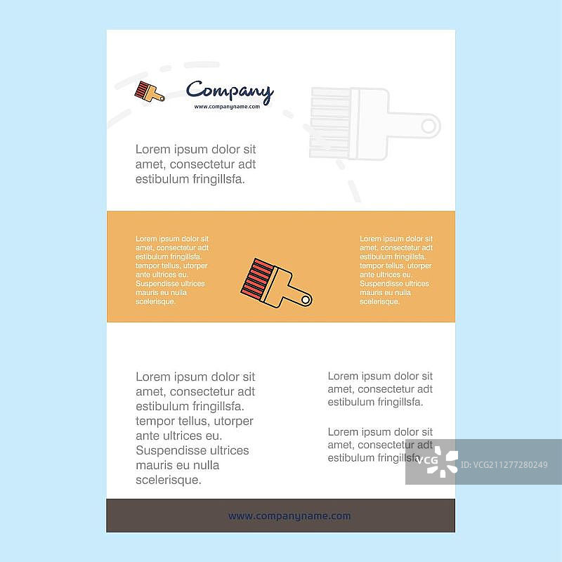 画笔公司简介样机、年度报告、演示文稿、宣传单、宣传册矢量背景图片素材