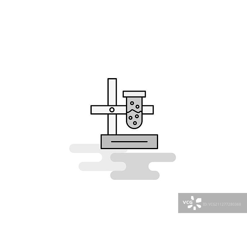 科学实验室Web图标：扁平线条填充灰色矢量图标图片素材