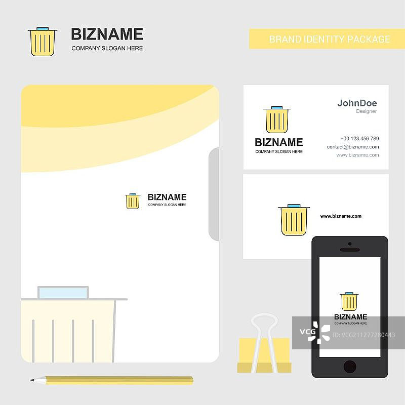 垃圾业务Logo、文件封面、名片和App设计矢量素材图片素材