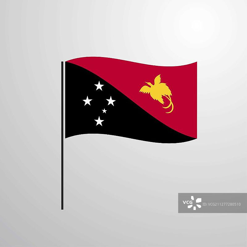 飘扬的巴布亚新几内亚国旗图片素材