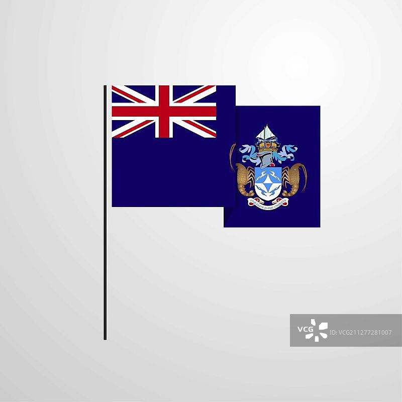 特里斯坦-达库尼亚旗帜设计矢量图图片素材