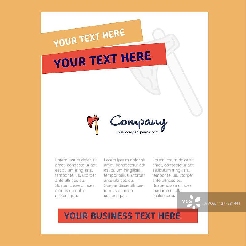 公司简介、年报、演示文稿、宣传册斧头标题页设计矢量背景图片素材