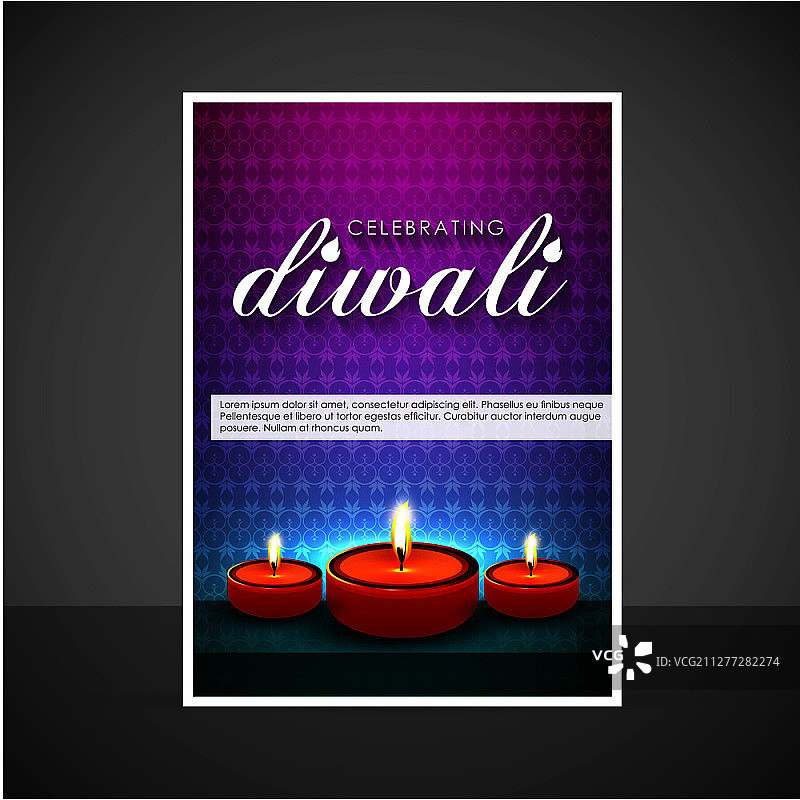 具有优雅设计向量的排灯节庆祝卡片图片素材