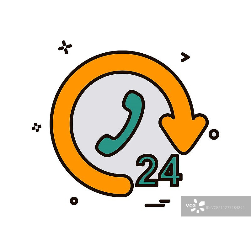 24小时图标设计矢量图图片素材