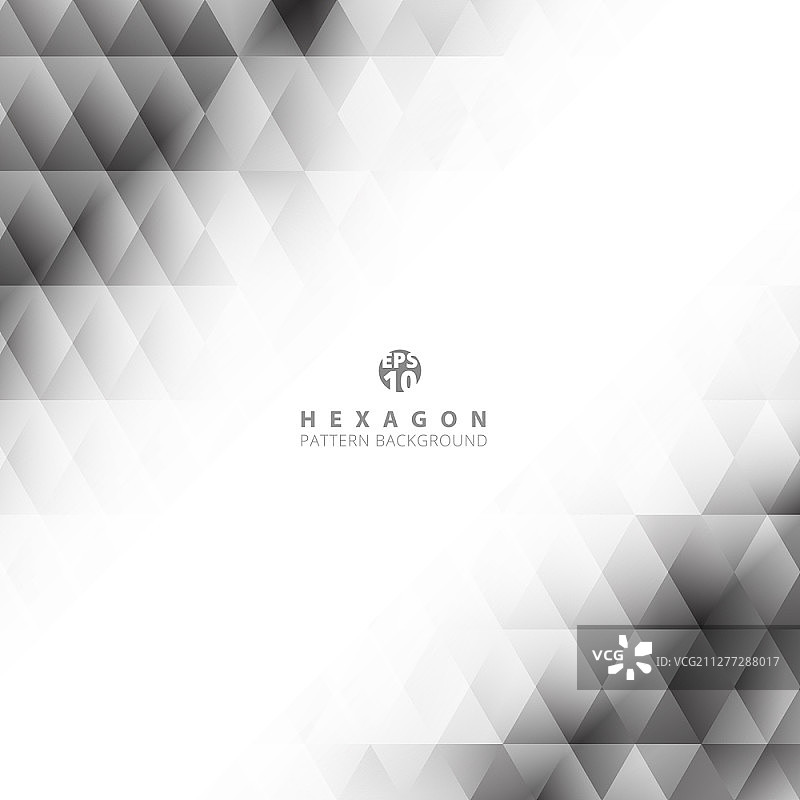 白色背景上的黑色灰色渐变六边形图案图片素材