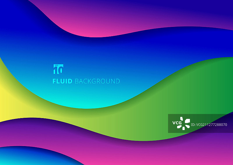 抽象流体彩色时尚渐变3D纸张几何背景液体形状组合矢量插画图片素材