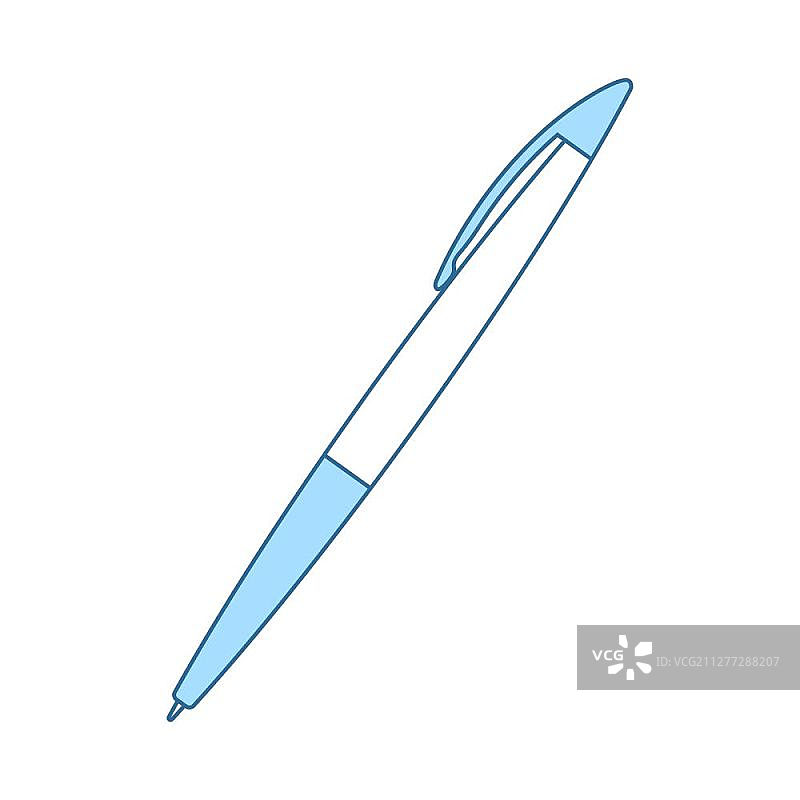 钢笔图标，带有蓝色填充设计的细线，矢量图图片素材