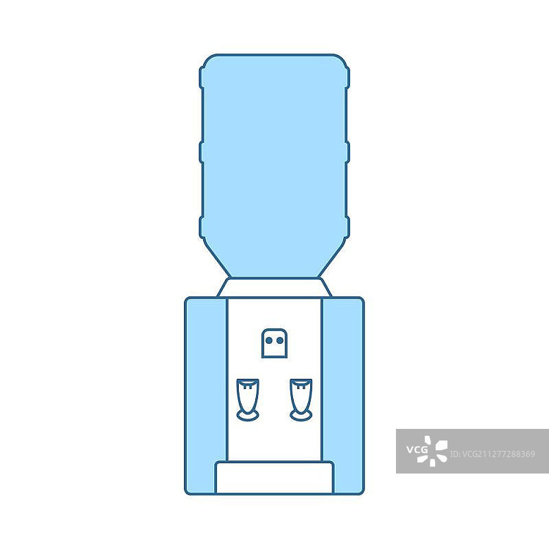 水冷机细线蓝色填充设计矢量图图片素材