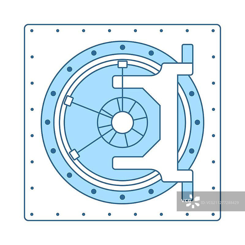 安全图标：蓝色填充细线设计矢量插画图片素材
