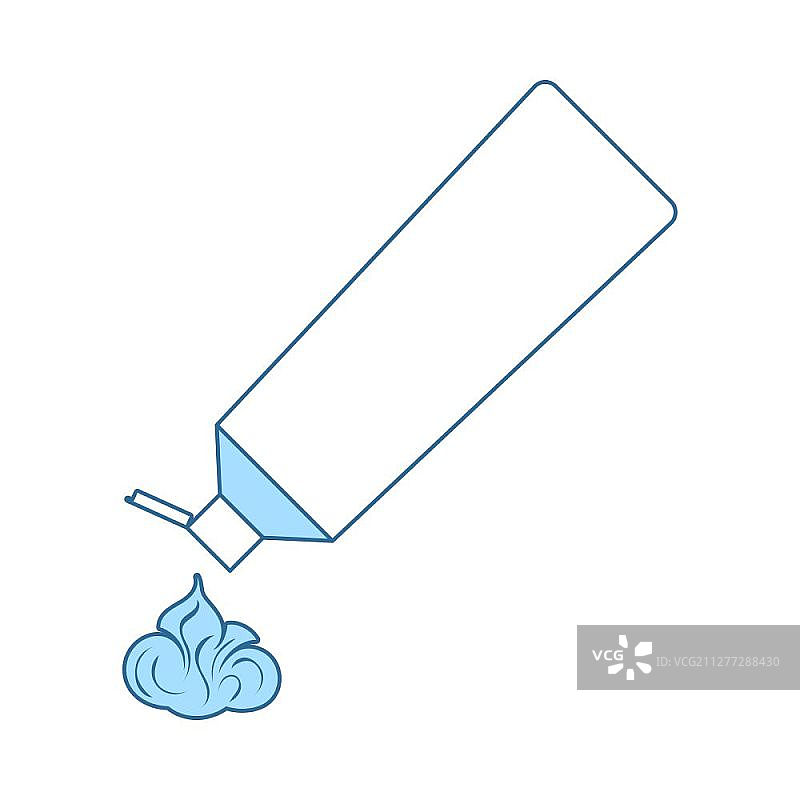 牙膏管图标：带有蓝色填充设计的细线矢量图图片素材