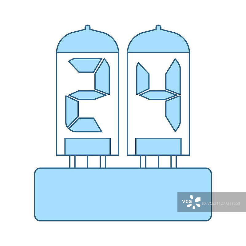 蓝色填充电动数字灯图标矢量图图片素材