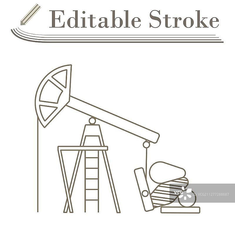 石油泵图标（可编辑描边，简约设计，矢量图）图片素材