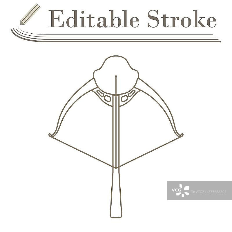 十字弓图标，可编辑描边简约设计，矢量图图片素材