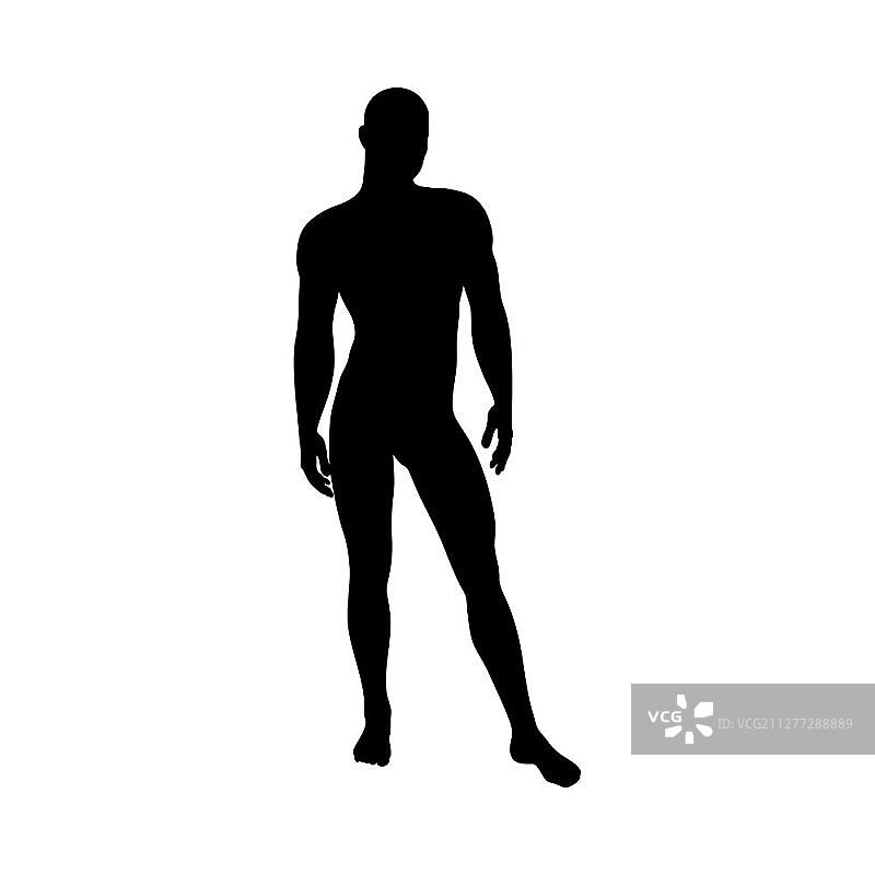 站立姿势男人剪影矢量插画图片素材